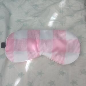 Pink and White Checkered Satin Sleep Mask